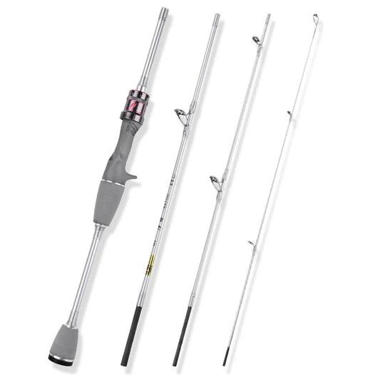 1.4M Casting Fishing Rods 4 Section Baitcasting Carbon Fishing Rods Ultralight Lure Trout Mini Pole Carbon Fiber Poles